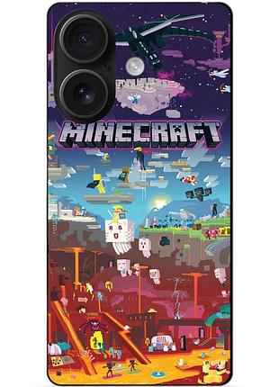 Силіконовий чохол бампер для iphone 16 plus гра minecraft майнкрафт