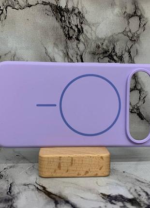 Силіконовий чохол soft touch magsafe з мікрофіброю для google pixel 9 / 9 pro бузковий