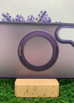Чехол wlons hybrid magnetic magsafe матовый противоударный pc+tpu для samsung galaxy s24 fe фиолетовый