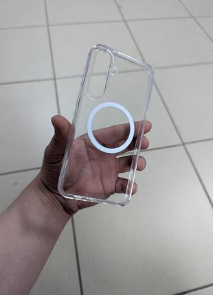 Чехол wlons hybrid magnetic magsafe прозрачный противоударный pc+tpu для samsung s24 fe