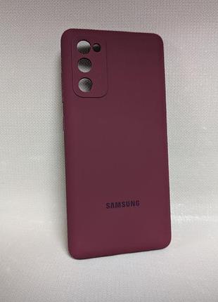 Samsung galaxy s20 fe | противоударный чехол с логотипом | soft touch | бордовый