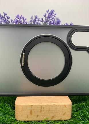 Чехол wlons hybrid magnetic magsafe матовый противоударный pc+tpu для samsung galaxy s24 fe черный