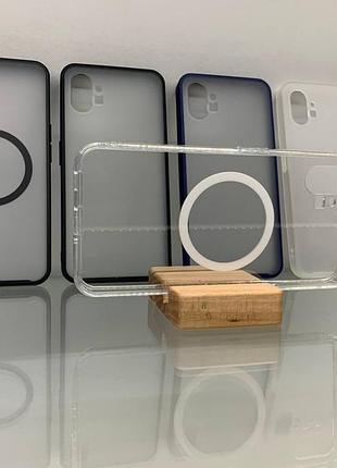 Чехол wlons hybrid противоударный pc+tpu для nothing phone 1 magsafe прозрачный