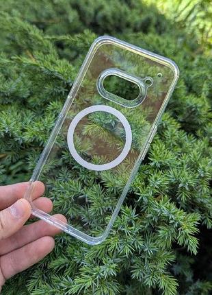 Чехол wlons hybrid противоударный pc+tpu для nothing phone 2a magsafe прозрачный