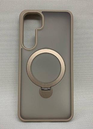 Чехол wlons hybrid magnetic magsafe матовый противоударный pc+tpu для samsung galaxy s25 plus бежевый