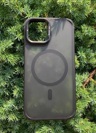 Чехол iphone 12 / iphone 12 pro с подставкой для камеры magsafe tpu matte противоударный