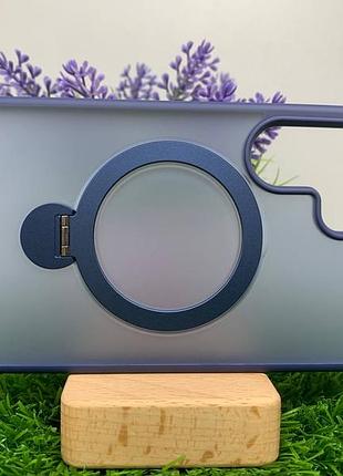 Чехол wlons hybrid magnetic magsafe матовый противоударный pc+tpu для samsung galaxy s25 ultra синий