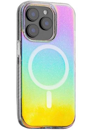 Чехол tpu galaxy sparkle (magfit) для apple iphone 14 pro max (6.7 дюйма) chroma+glitter