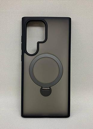 Чехол wlons hybrid magnetic magsafe матовый противоударный pc+tpu для samsung galaxy s24 ultra черный