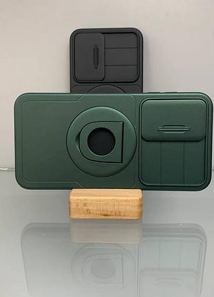 Samsung a55 5g зелёный противоударный чехол накладка magsafe camera slide с кольцом