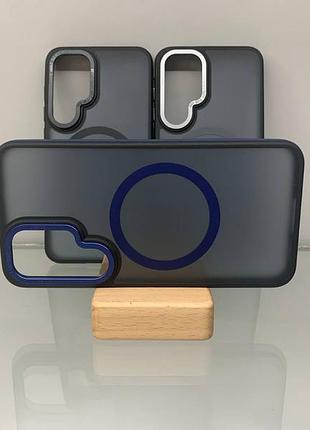 Samsung galaxy s23 противоударный чехол armor magsafe matte синий