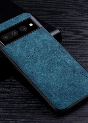 Google pixel 8 pro чехол кожа синий