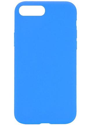 Чохол на iphone 7 plus / iphone 8 plus блакитний матовий силіконовий з мікрофіброю для айфон 7 плюс / 8 плюс