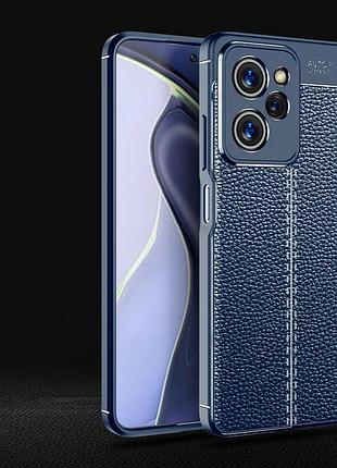 Противоударный чехол autofocus leather xiaomi poco x5 pro синий