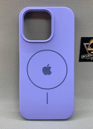 Чехол iphone 16 pro magsafe softtouch мягкий противоударный сиреневый