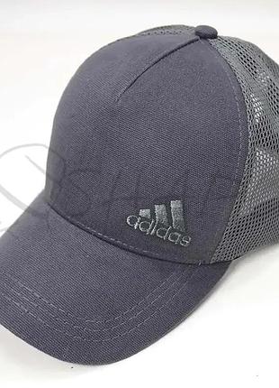 Бейсболка летняя с сеткой unisex кепка брендовая из хлопка универсальная adidas bth24801 темно-серый
