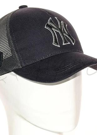 Бейсболка летняя с сеткой unisex кепка брендовая из хлопка универсальная new york bth20875 темно-серый