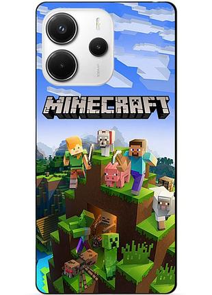 Чехол силиконовый бампер для xiaomi redmi note 14 5g с рисунком minecraft майнкрафт