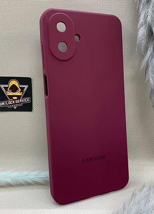 Чохол з логотипом для samsung galaxy a07 | протиударний | soft touch | бордовий