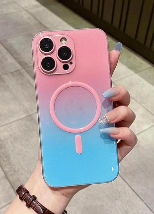 Чохол на телефон неон рожево-блакитний iphone 14