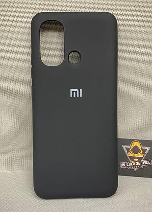 Чехол с логотипом xiaomi redmi 12c | противоударный чехол с логотипом | soft touch | черный