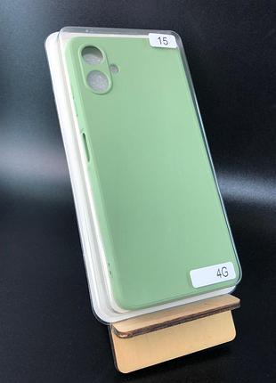 Чехол силиконовый для телефона samsung a07 4g silicone orig full №15 green 4you