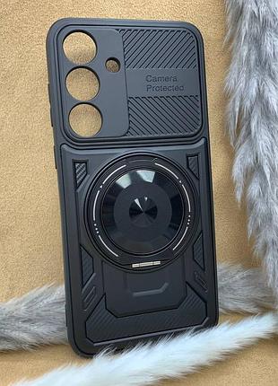 Чехол противоударный samsung galaxy s25 fe ring magsafe с кольцом черный