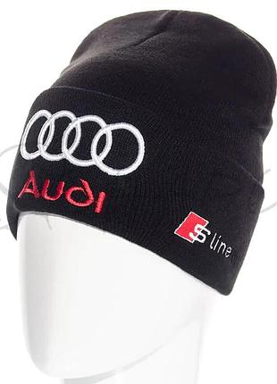 Шапка з вишивкою автомобільна audi l20089 червоний