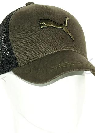 Бейсболка летняя с сеткой unisex кепка брендовая из хлопка универсальная puma bth20876 хаки