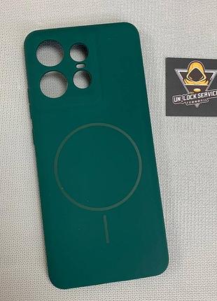 Чехол motorola edge 50 pro magsafe softtouch мягкий противоударный зеленый