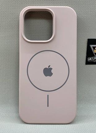 Чохол iphone 16 pro magsafe softtouch м'який протиударний пудровий