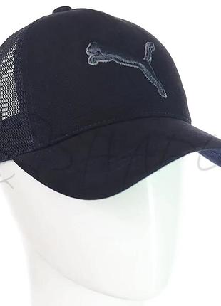 Бейсболка летняя с сеткой unisex кепка брендовая из хлопка универсальная puma bth20876 черный-белый