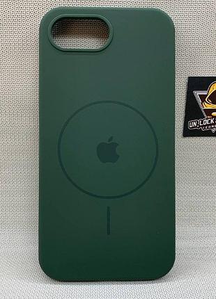 Чехол iphone 16e magsafe softtouch мягкий противоударный зеленый