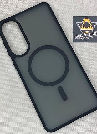 Чехол samsung galaxy s25 edge wlons hybrid magsafe матовый противоударный черный