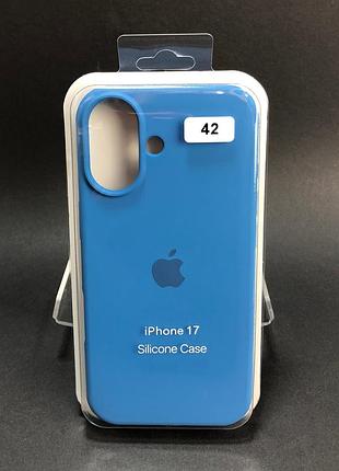 Чехол силиконовый для iphone 17 silicone case orig full №42 capri blue 4you