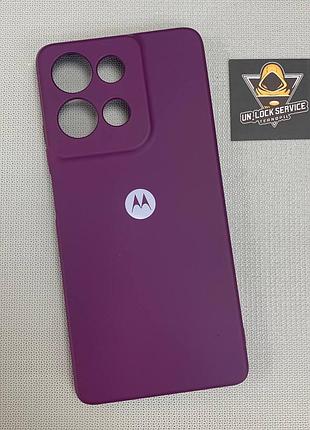 Чехол с логотипом motorola g75 | противоударный | soft touch | сливовый