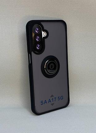 Чехол samsung galaxy a17 5g ring magnet матовый с кольцом-держателем черный