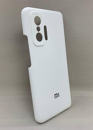 Чехол с логотипом для xiaomi 11t / 11t pro | противоударный | soft touch | белый