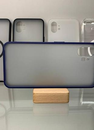 Чехол wlons hybrid противоударный pc+tpu для nothing phone 1 матовый синий