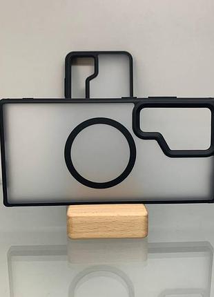 Чехол wlons hybrid magnetic magsafe прозрачный противоударный pc+tpu для samsung galaxy s24 ultra