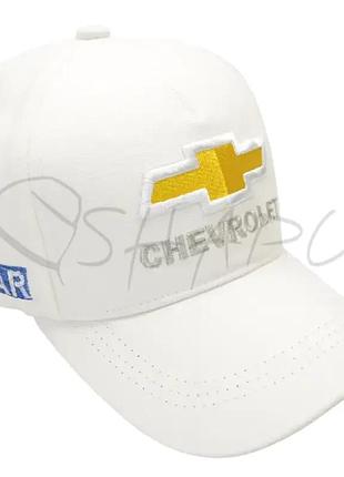 Бейсболка автомобильная кепка с регулировкой из плотного коттона chevrolet bth20686 белый