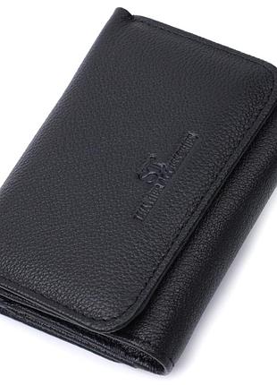 Красивое женское портмоне с монетницей из натуральной кожи st leather 22728 черный