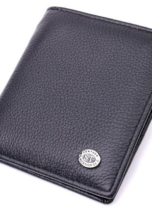 Универсальная модель кошелька из натуральной кожи st leather 19474 черный