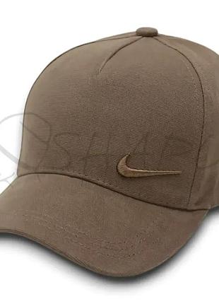 Кепка unisex с брендовая вышивкой бейсболка котоновая с регулировкой размера nike bth20842 капучино