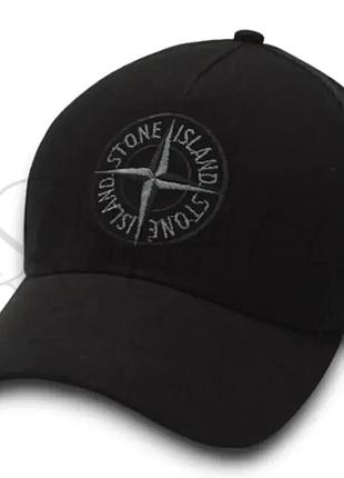 Бейсболка летняя с сеткой unisex кепка брендовая из хлопка универсальная stone island bth24802 черный-черный