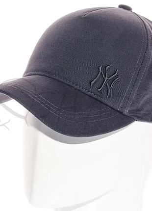 Кепка unisex з брендовою вишивкою бейсболка котонова з регулюванням розміру new york bth20843 темно-сірий