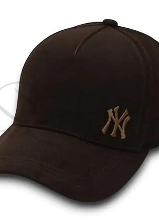 Кепка unisex с брендовая вышивкой бейсболка котоновая с регулировкой размера new york bth20843 темно-коричневый