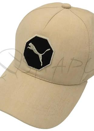 Бейсболка летняя льняная кепка брендовая на регуляторе размера puma blh25807 бежевый