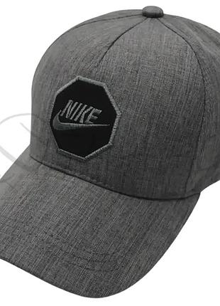 Бейсболка літня льняна брендова кепка на регуляторі розміру nike blh25806 чорний меланж