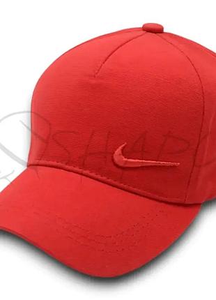 Кепка unisex с брендовая вышивкой бейсболка котоновая с регулировкой размера nike bth20842 красный